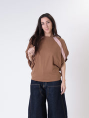 T-shirt Sere cammello/rosa
