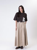 Sand-colored belted skirt