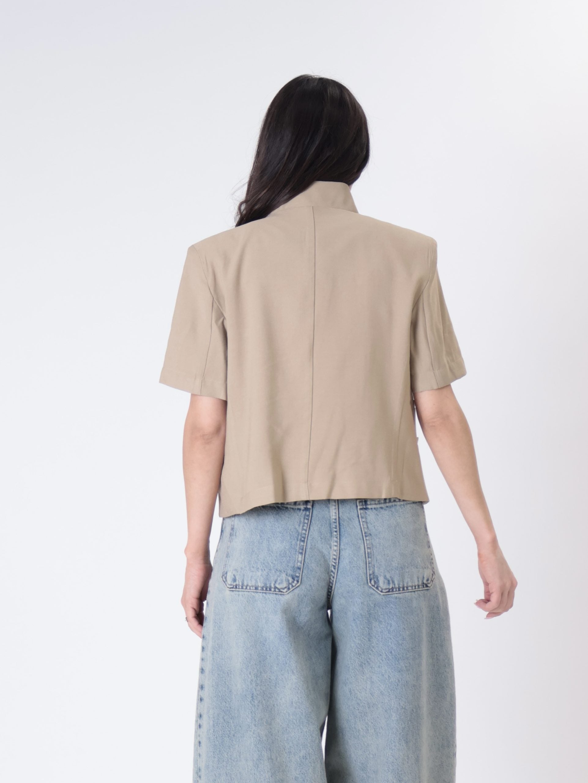 Men's beige Korean jacket