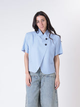 Sky blue striped Korean m/m jacket