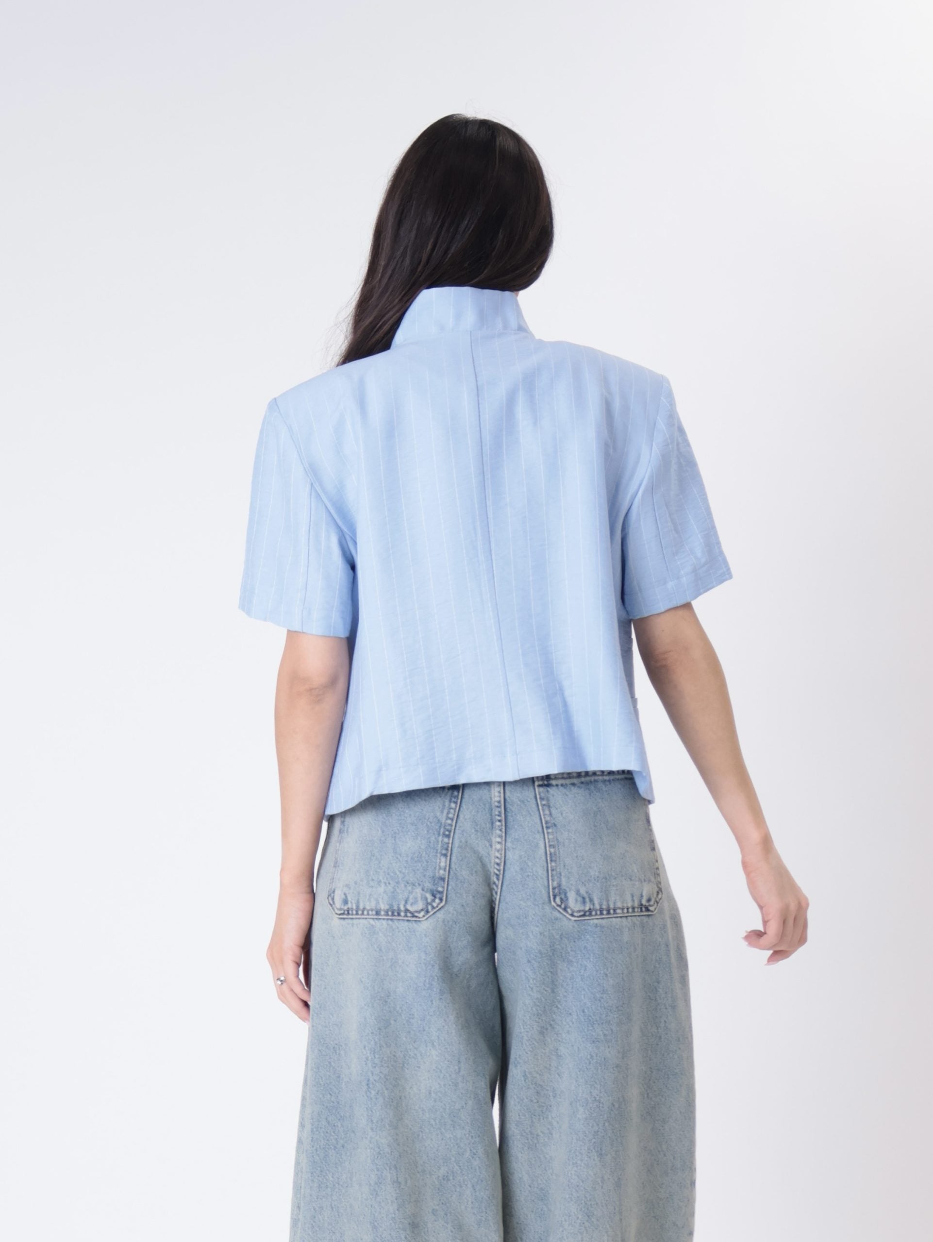 Sky blue striped Korean m/m jacket