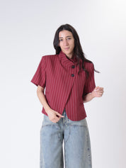 Korean striped red m/m jacket
