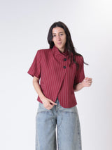 Korean striped red m/m jacket