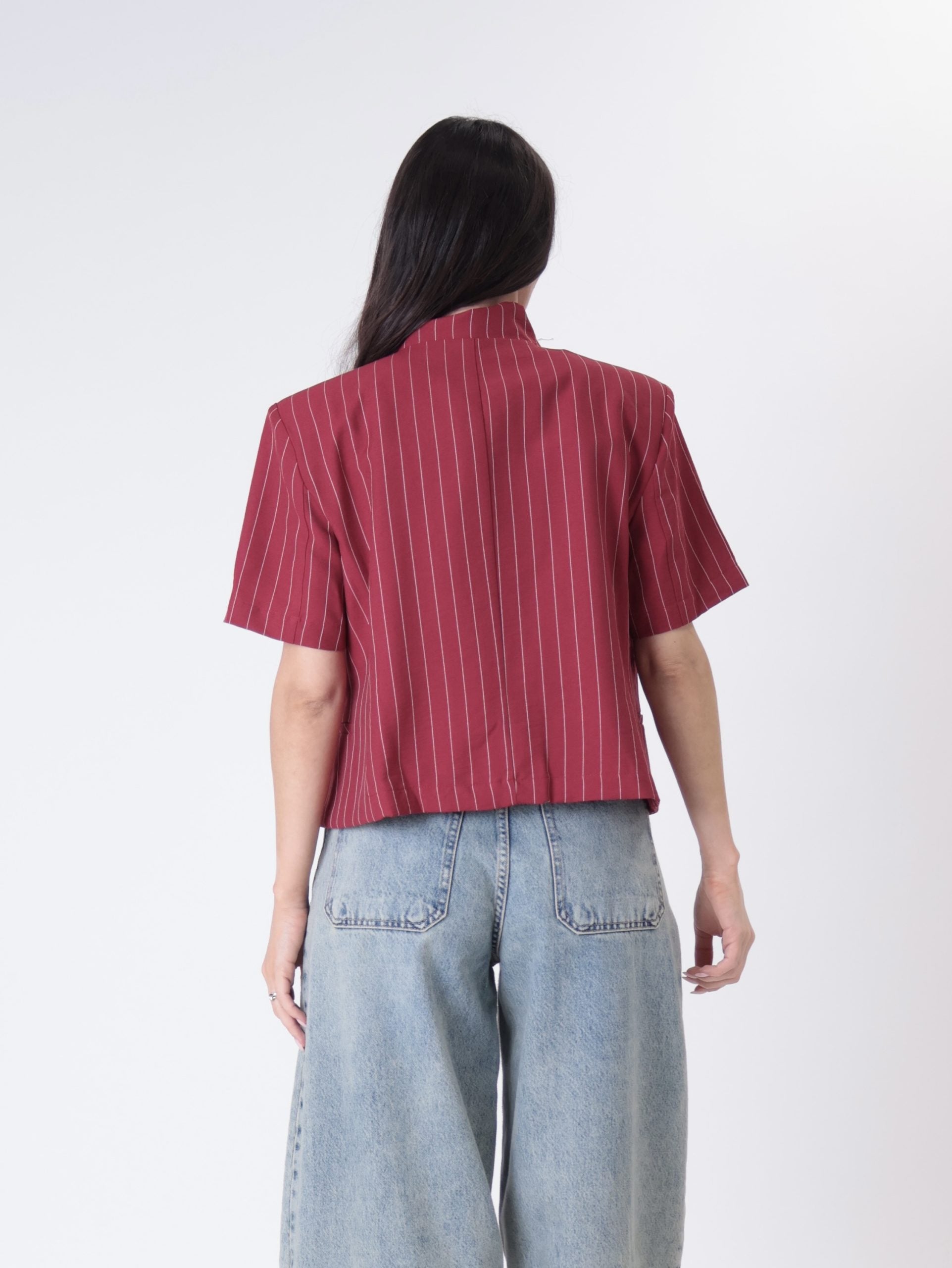 Korean striped red m/m jacket