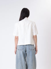 Korean striped butter s/s jacket