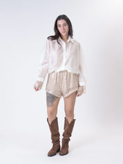 Gold sequin shorts