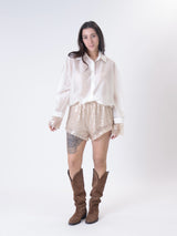 Butter sequined cuff shirt