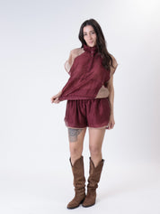 Camicia sofy vino/cammello