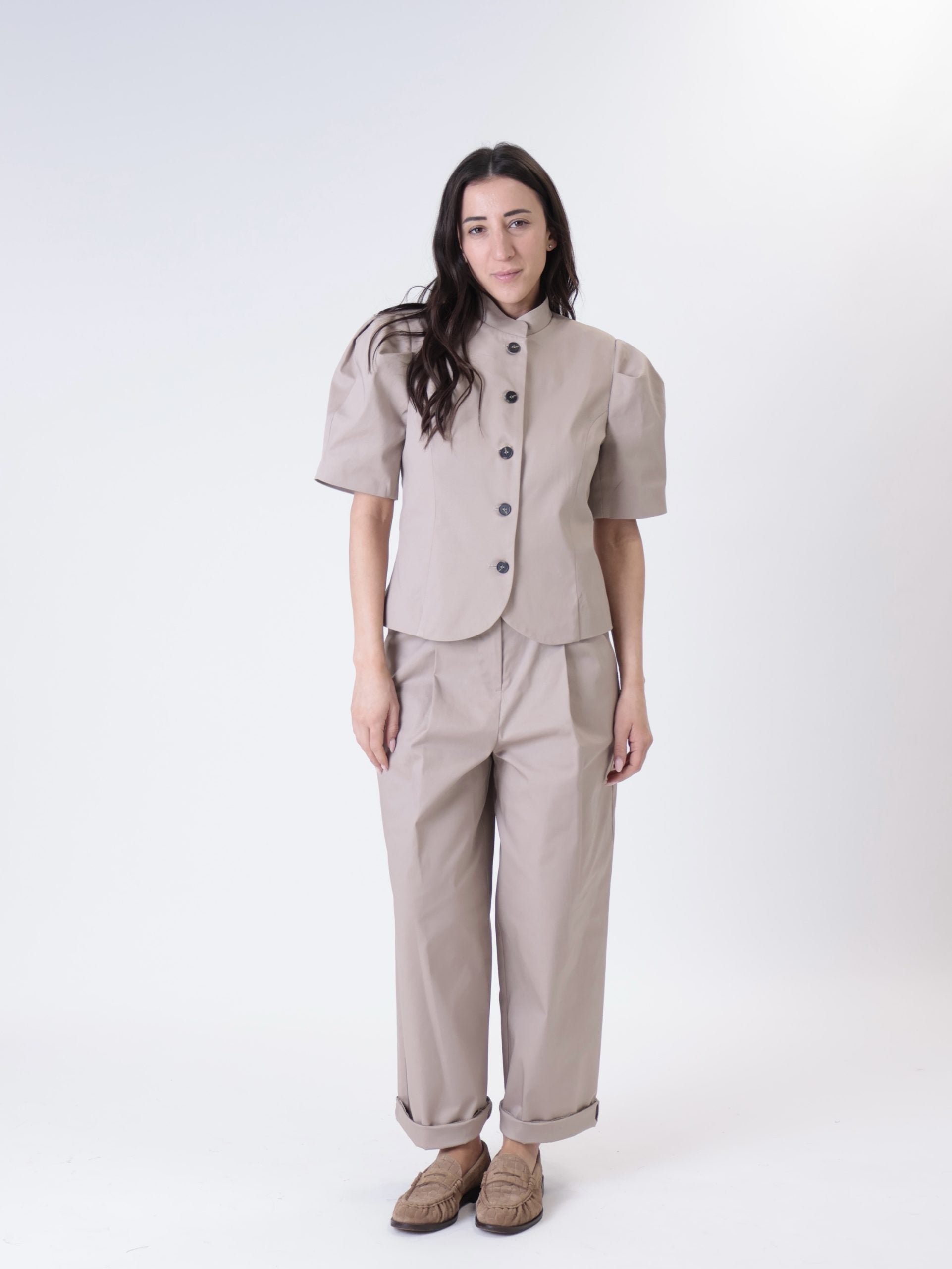 Women's puff cashmere jacket