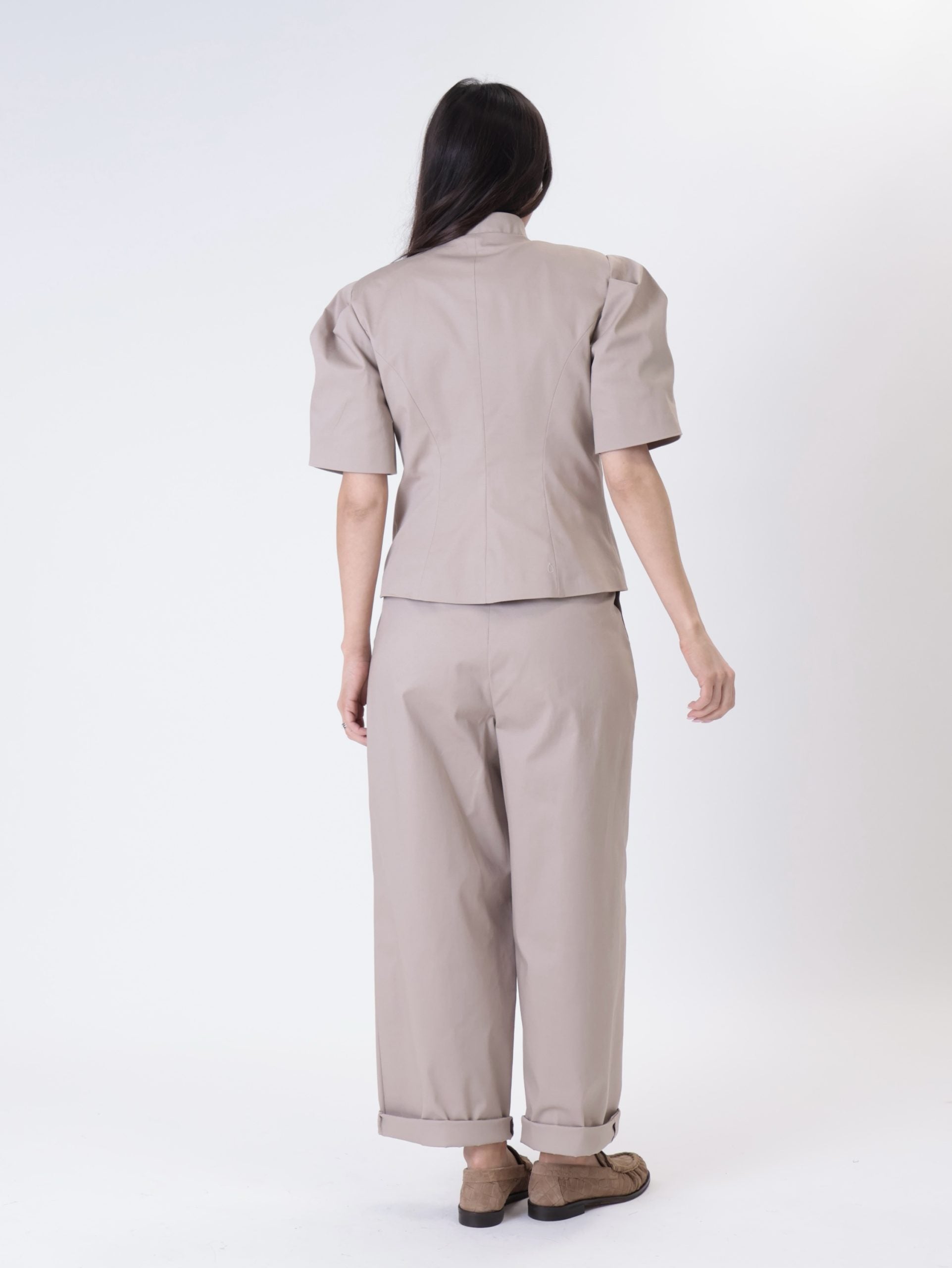 Women's puff cashmere jacket