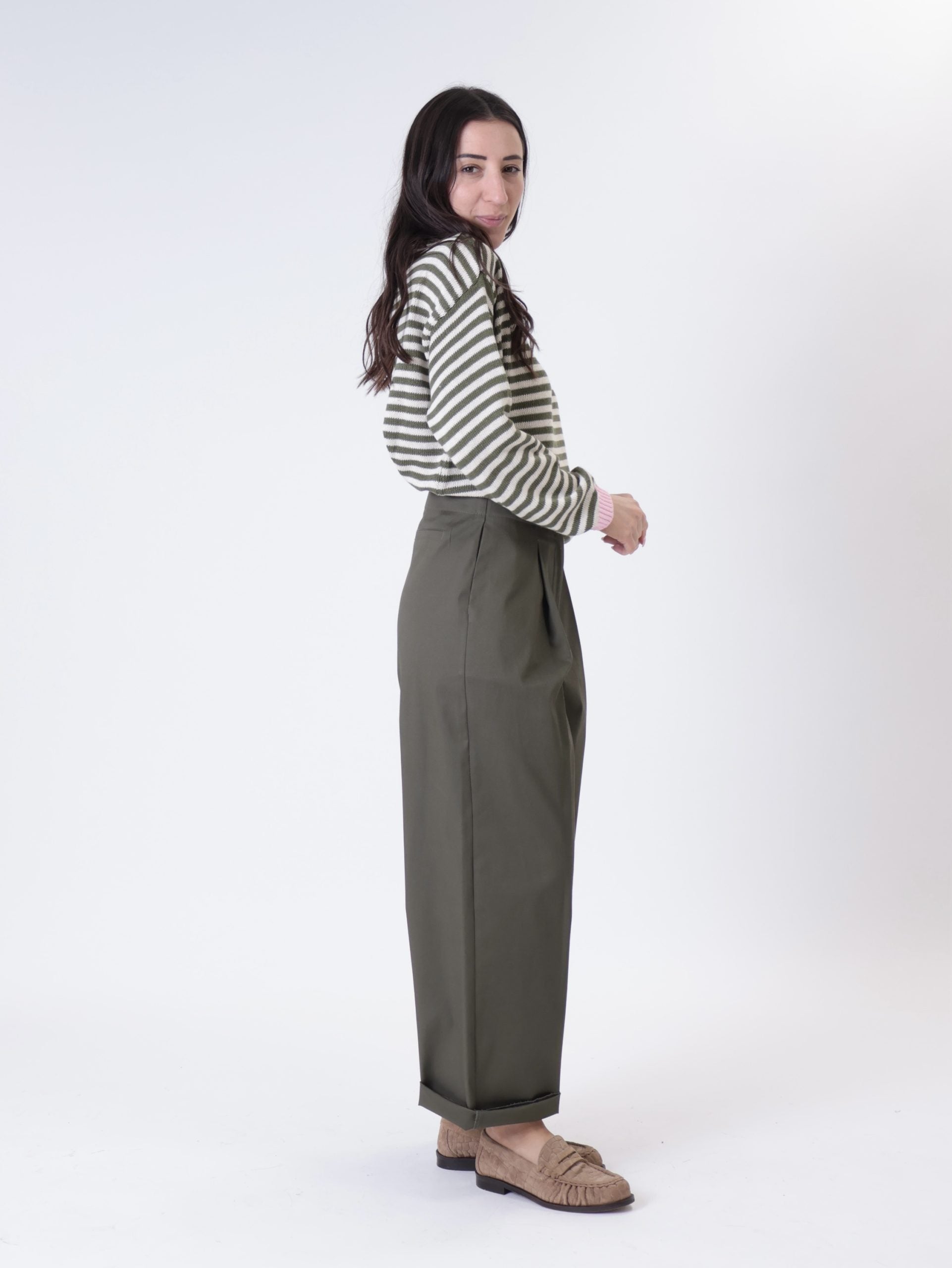 Pantalone lady pinces militare