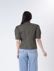 Giacca lady sbuffo militare