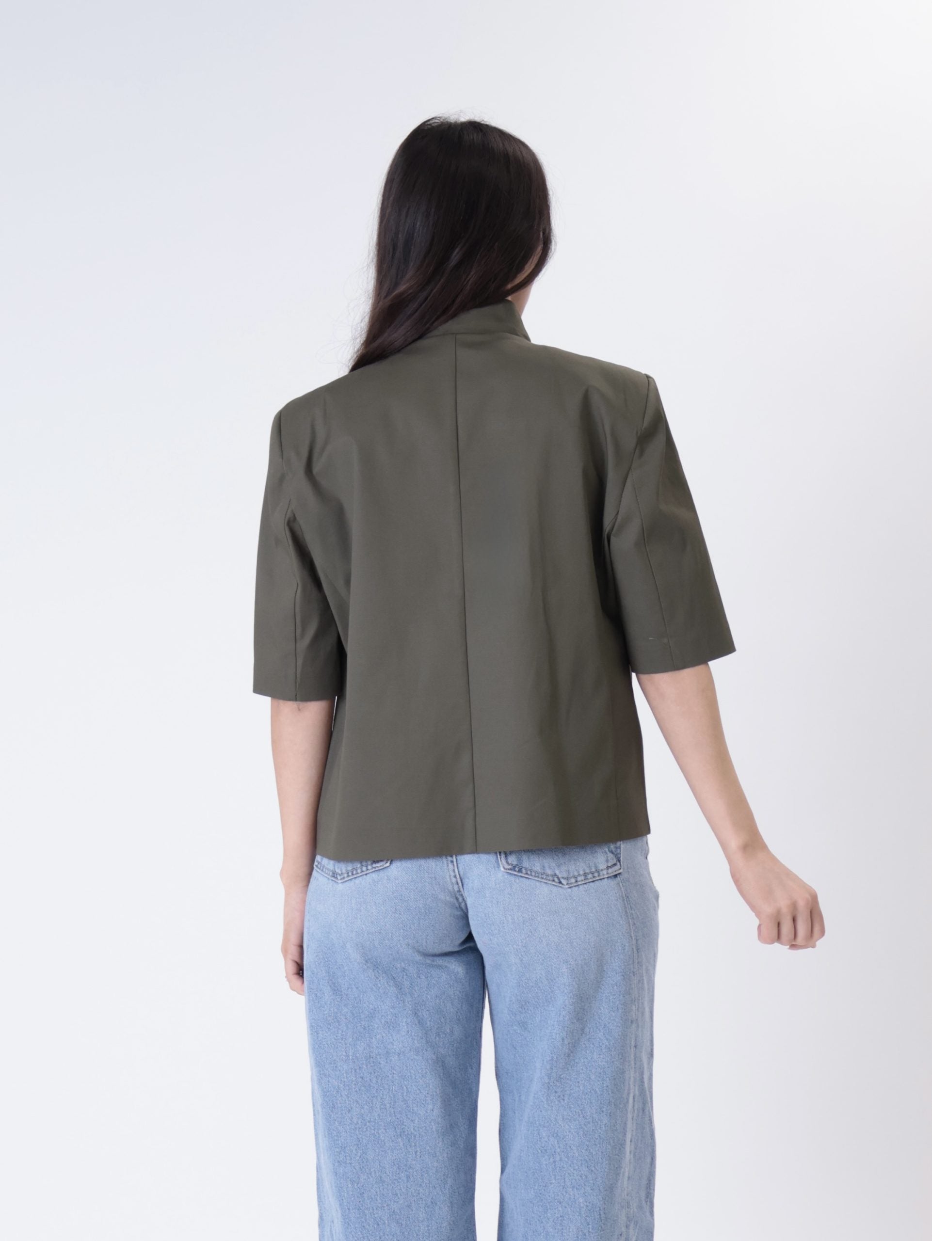 Women's single-button military jacket