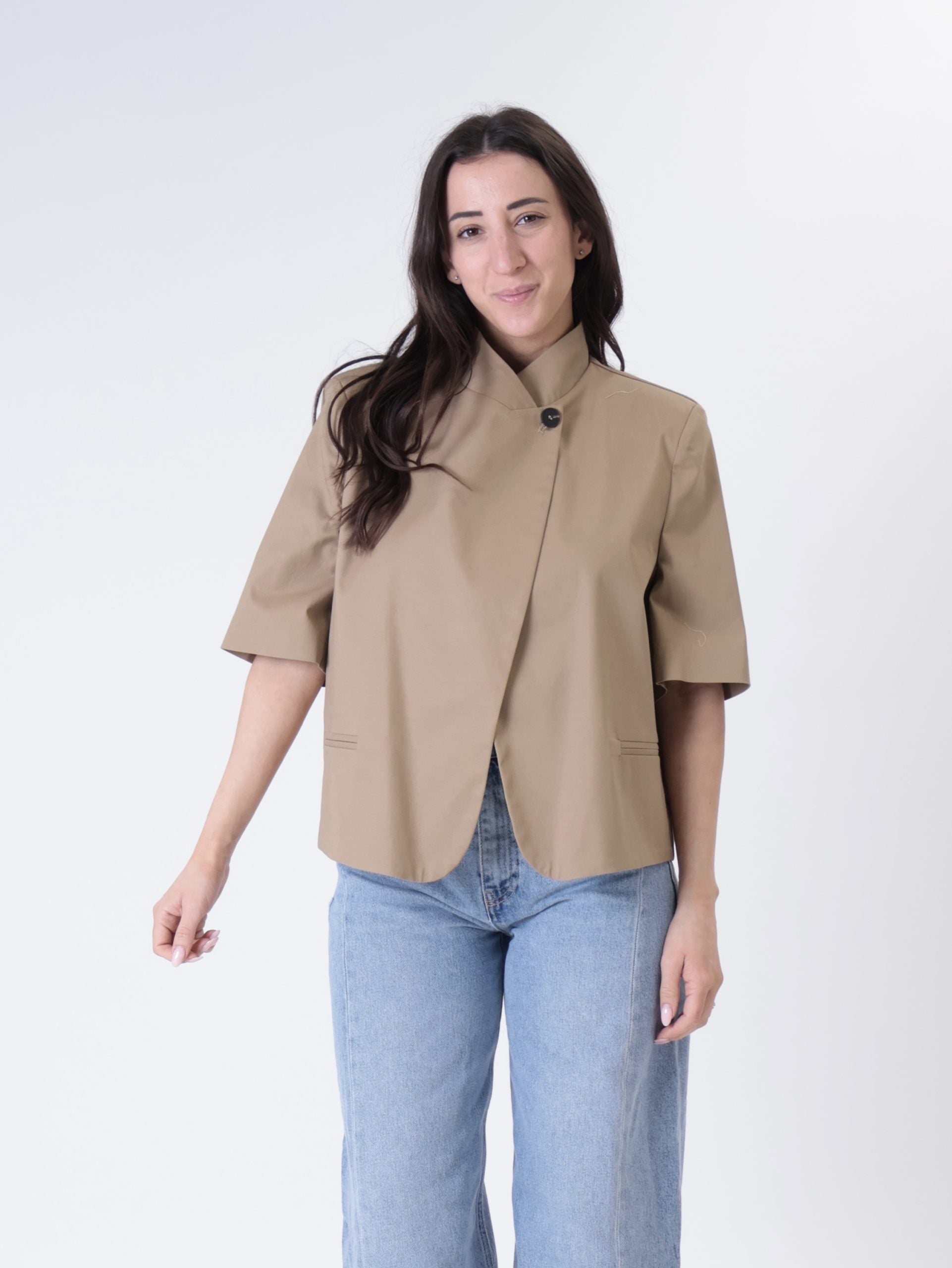 Women's single-button jacket m/m beige