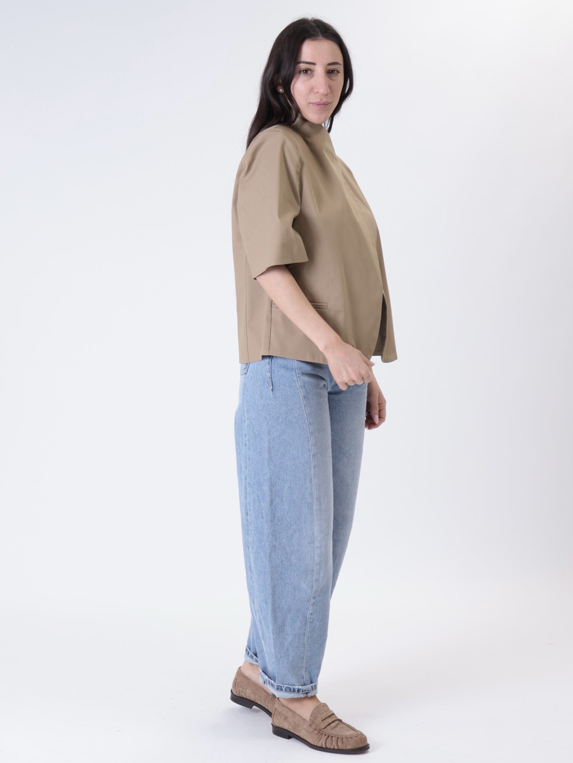Women's single-button jacket m/m beige