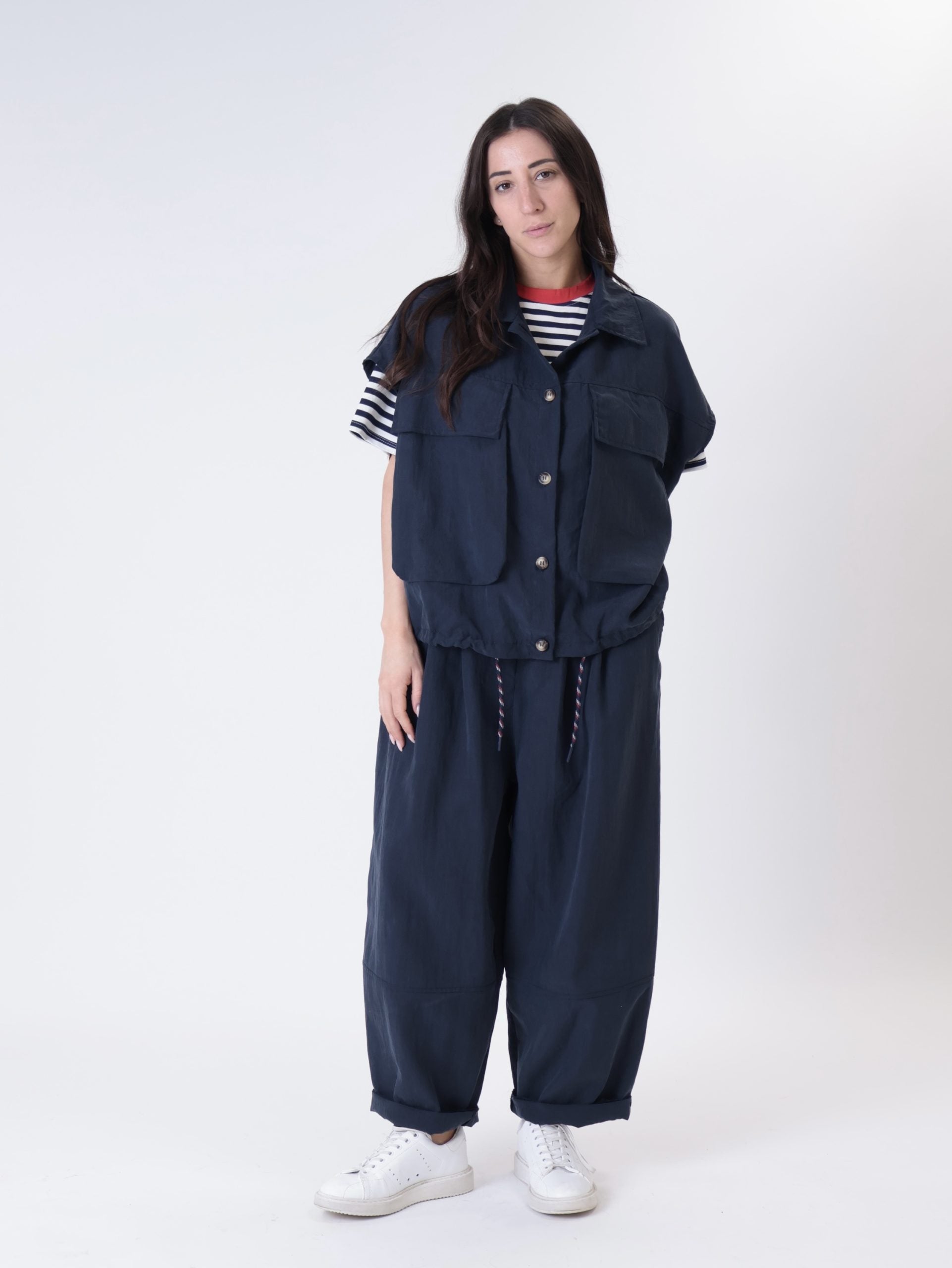 Gilet laccio blu