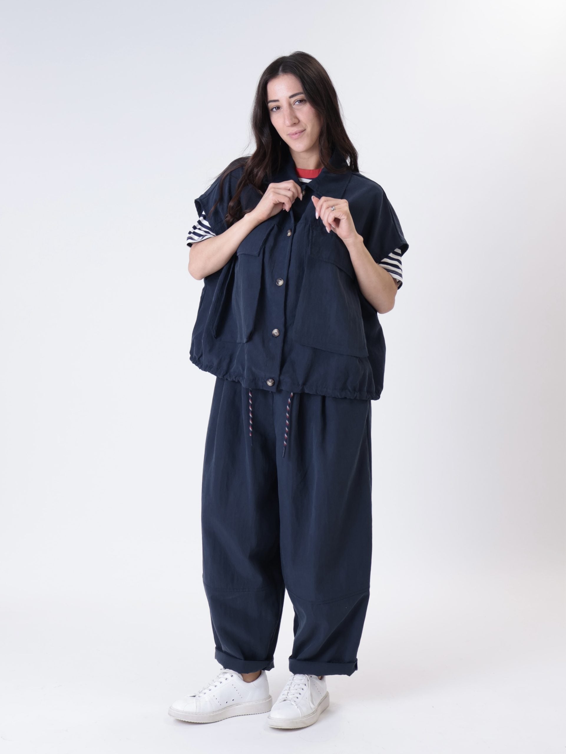 Gilet laccio blu