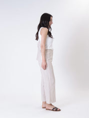 Pantalone amy  gessato beige