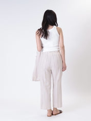 Pantalone amy  gessato beige