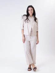 Giacca amy gessata beige