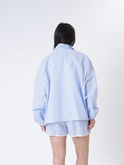 White/light blue beach shorts