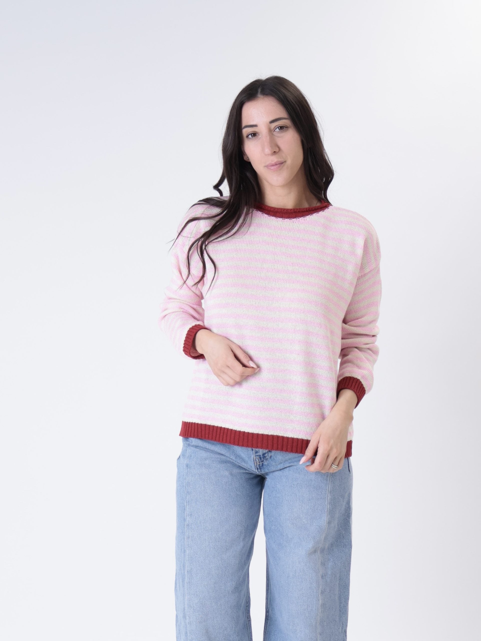 Rosy striped sweater (colors inside)
