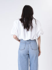 White ruffled shirt