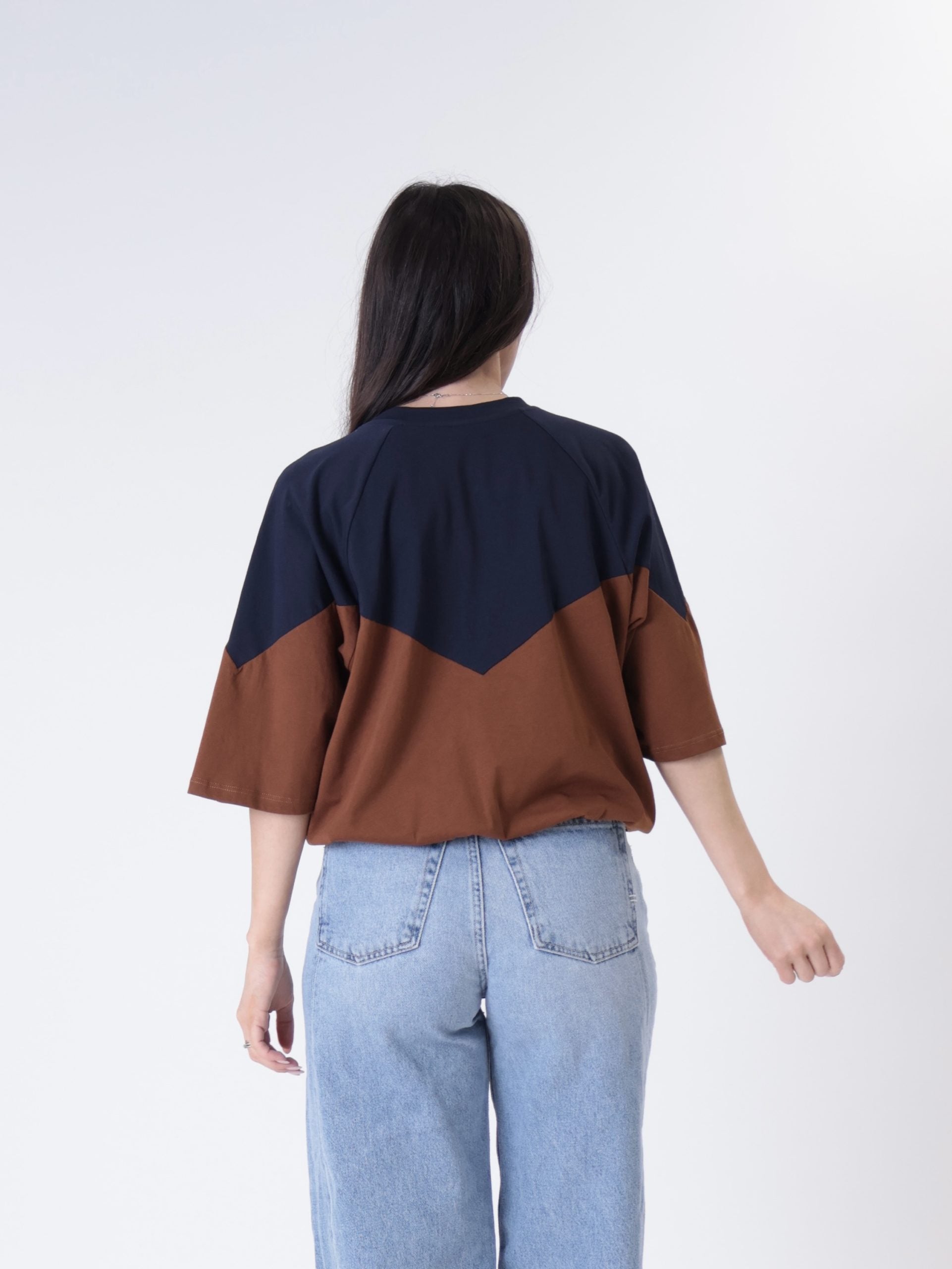 T-shirt Lory blue/tobacco