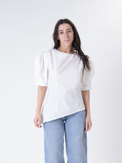 Top sbuffo svasato panna
