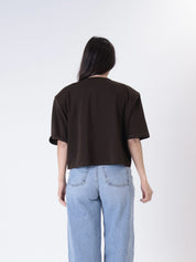 T-shirt spalle imbottite moro