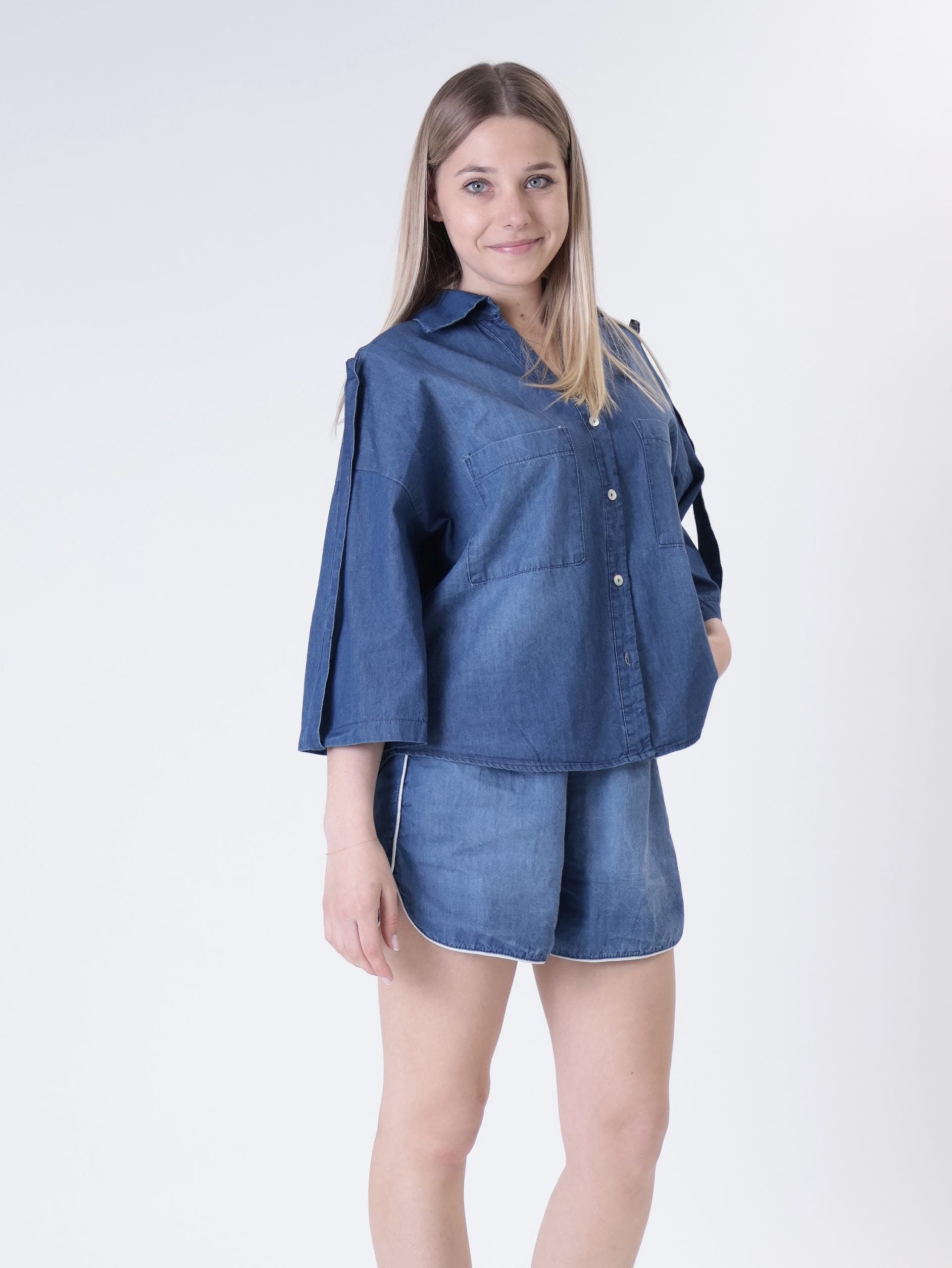 Camicia chambry blu