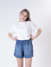 Blue chambray shorts