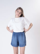 Blue chambray shorts