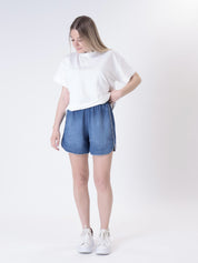 Blue chambray shorts