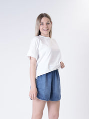Blue chambray shorts
