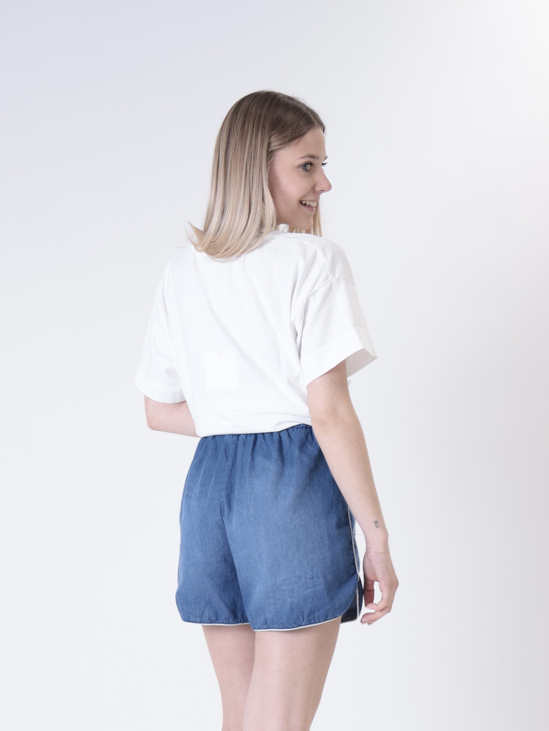 Blue chambray shorts