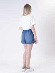 Blue chambray shorts
