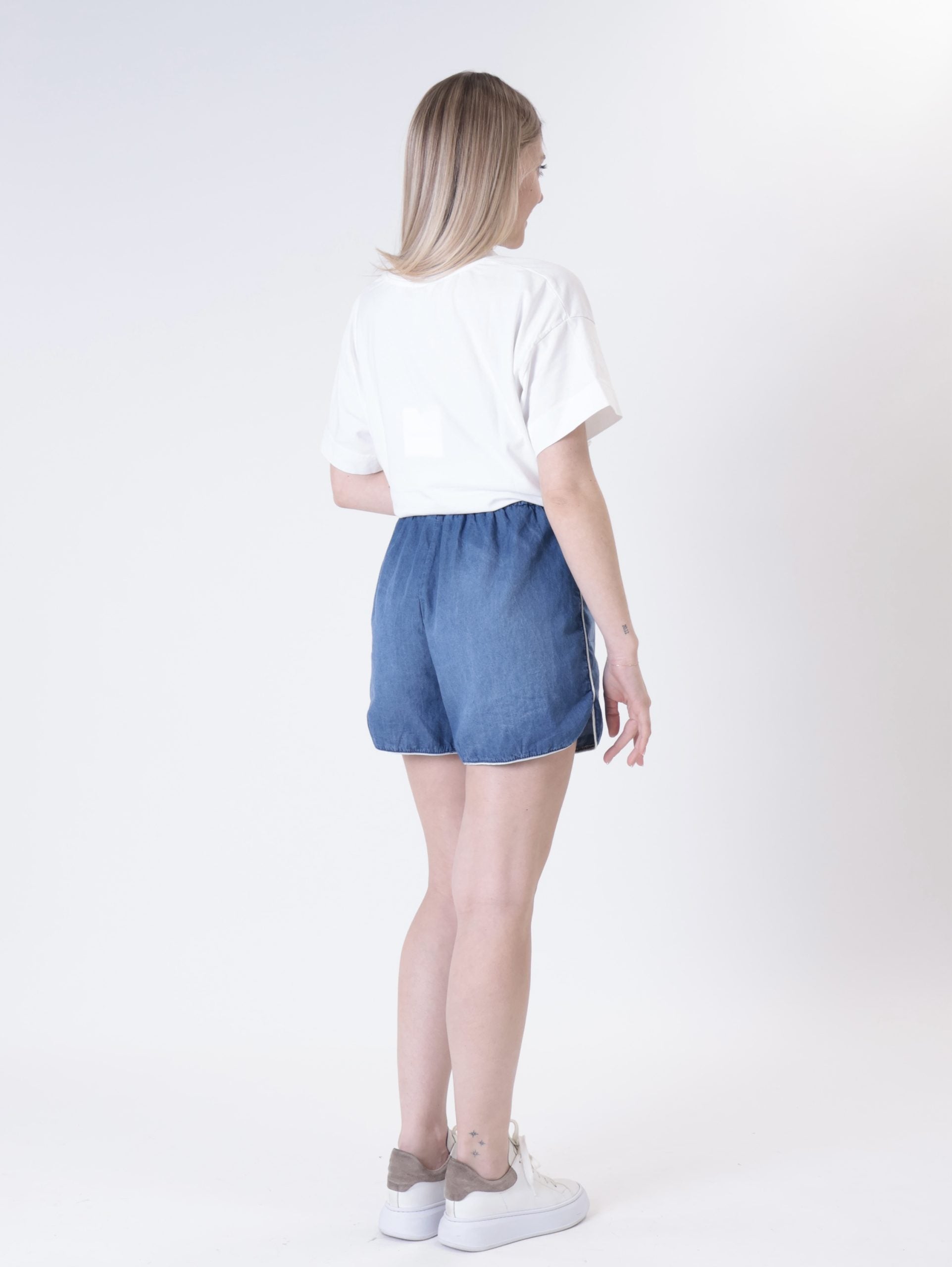 Blue chambray shorts