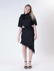 Abito pizzo cut out nero