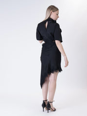 Abito pizzo cut out nero