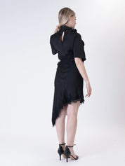 Abito pizzo cut out nero