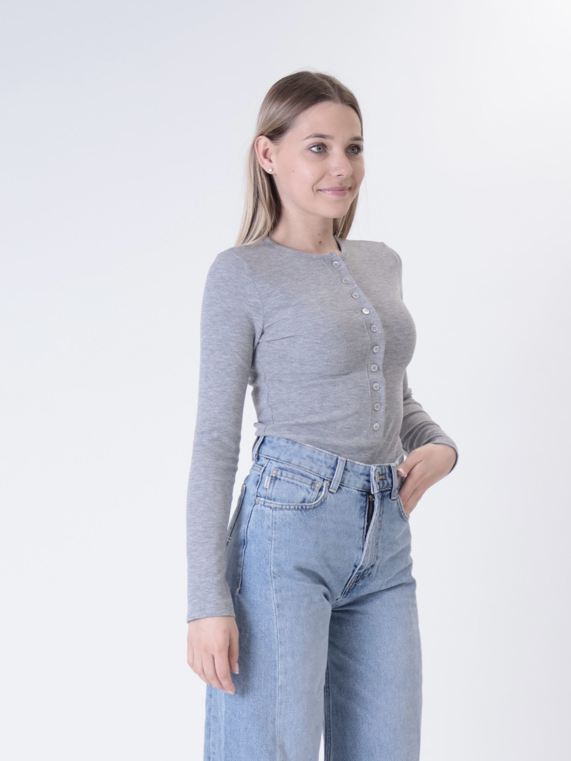 Maglia serafino grigia