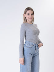 Maglia serafino grigia