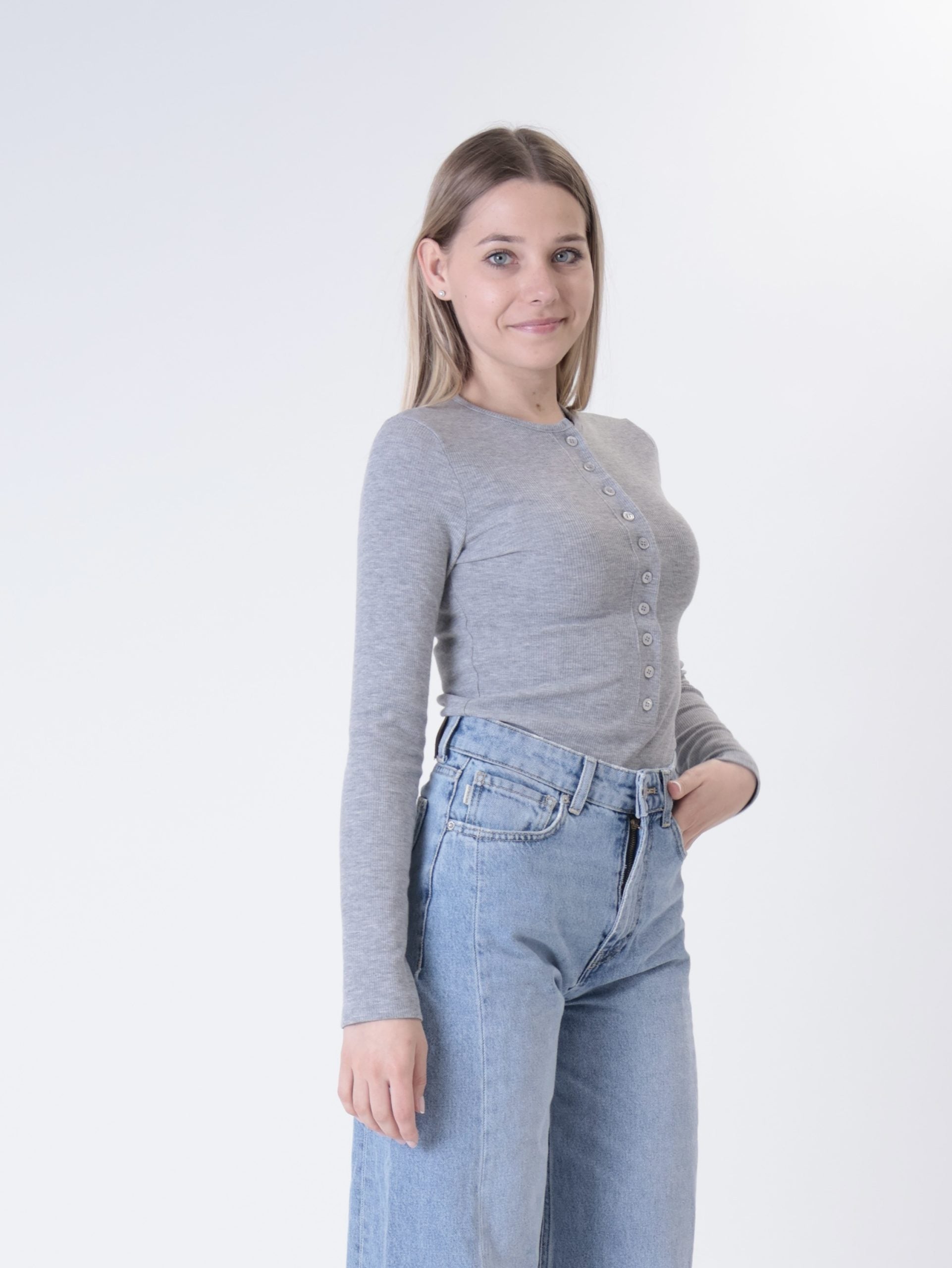Maglia serafino grigia