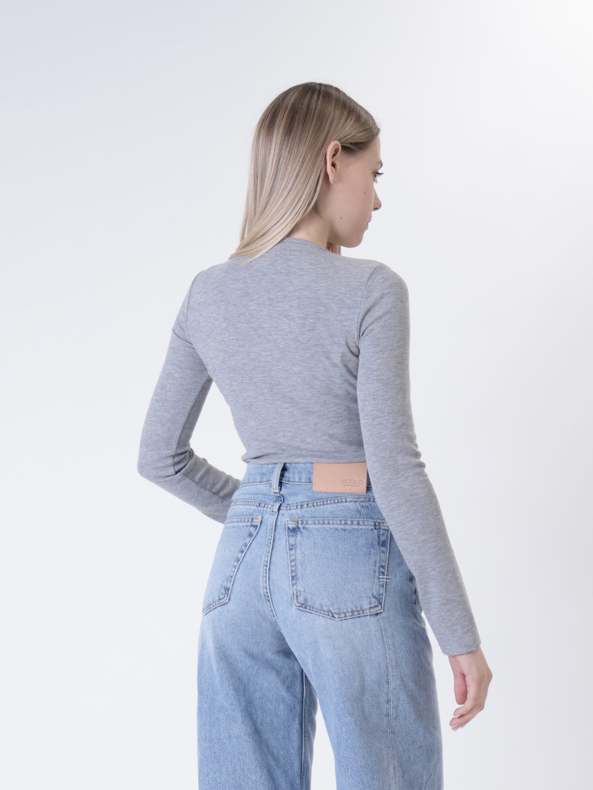 Maglia serafino grigia