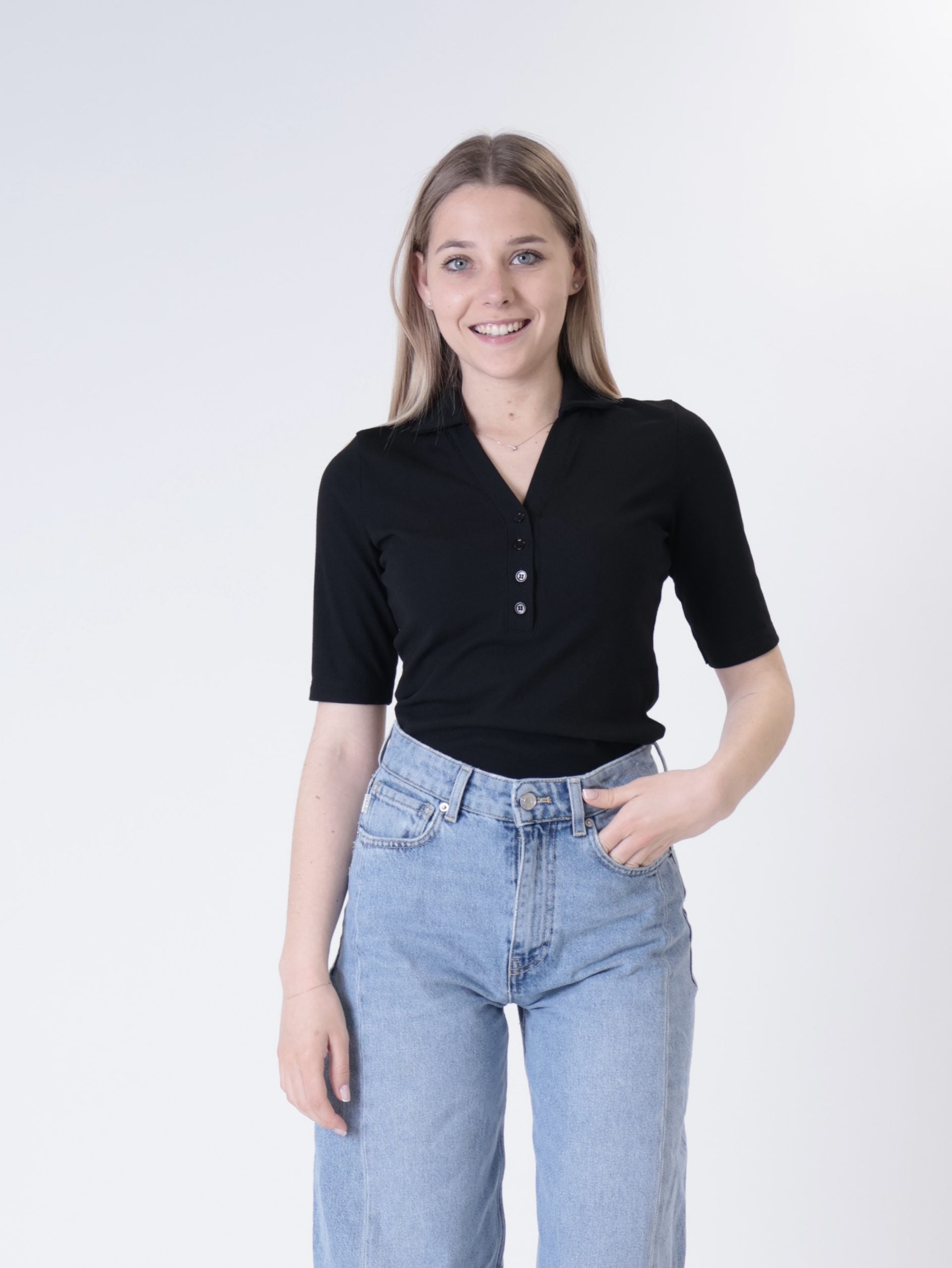 Polo serafino nera