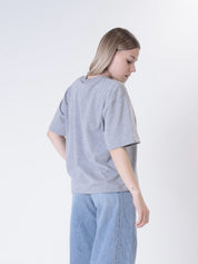 T-shirt tasca pailettes grigio