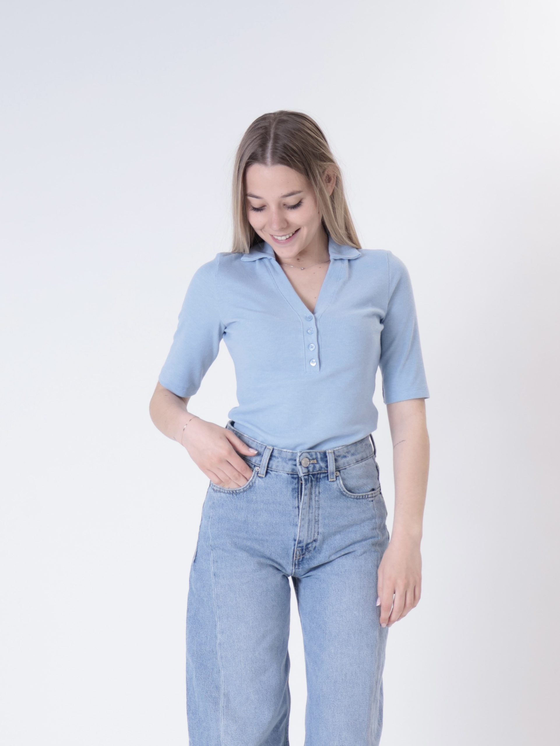 Sky blue Henley shirt