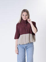 Blusa Lory m/m vino/deserto