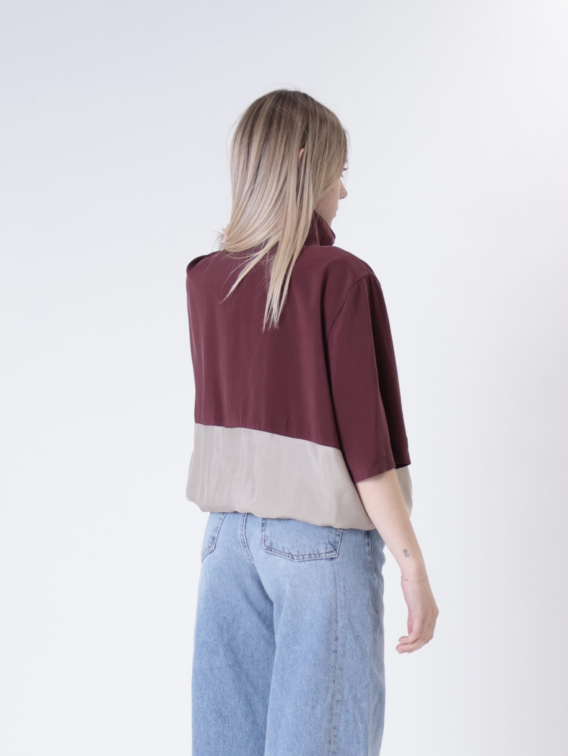 Blusa Lory m/m vino/deserto